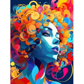 PSYCHEDELIC CURLY HAIR - 2 - BY AI