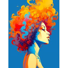 PSYCHEDELIC CURLY HAIR - 5 - BY AI