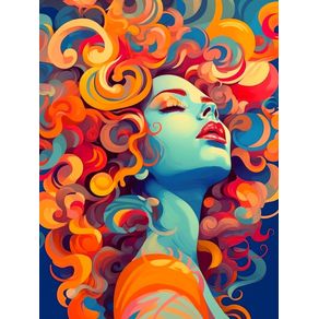PSYCHEDELIC CURLY HAIR - 6 - BY AI