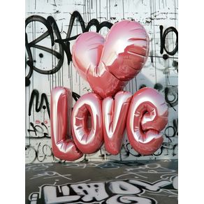 INFLATED PINK LETTERS SPELL LOVE BY AI