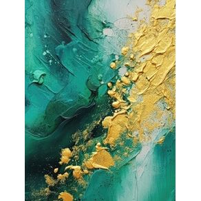 GREEN AND GOLD ABSTRACT PAINTING BY AI