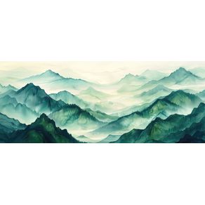 GREEN ABSTRACT MOUNTAINS BY AI