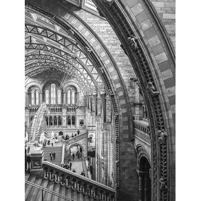 LONDONS NATURAL HISTORY MUSEUM - BLACK AND WHITE