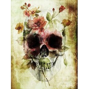 skull-vintage-flower