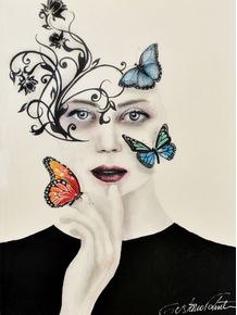 mulher-borboletas-coloridas