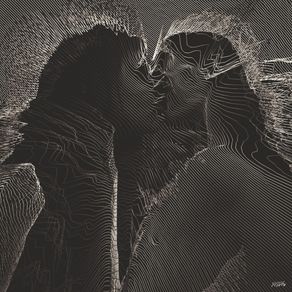 quadro-the-kiss-black-and-lines