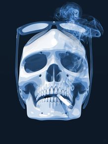 quadro-cigar-smoke-skull-blue