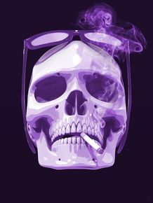 quadro-cigar-smoke-skull-purple