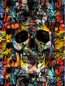 quadro-skull-colorful-flowers