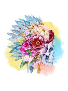 quadro-roses-and-skull
