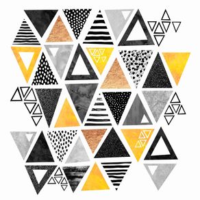 quadro-triangle-abstract--black-and-yellow