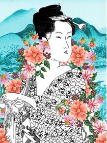 quadro-geisha-flor
