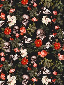 quadro-floral-and-skull-pattern