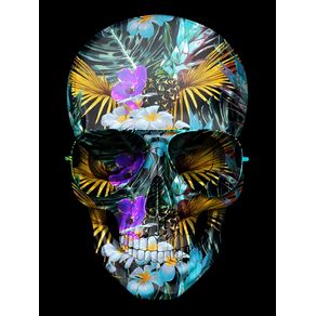 quadro-skull-color-flower