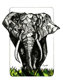 quadro-elephant-geometric