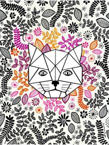 quadro-gato-floral