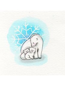 quadro-urso-polar-com-filhotes
