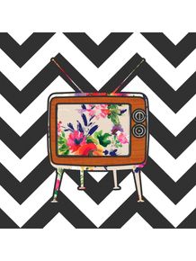 quadro-tv-floral-chevron