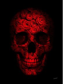 quadro-skull-roses-and-black