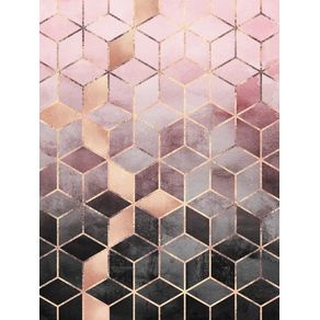 PINK AND GREY GRADIENT CUBES - urbanarts