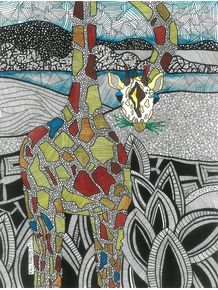 quadro-girafa-feliz