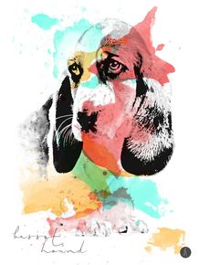 quadro-abstract-basset-hound