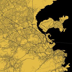 quadro-rio-de-janeiro-traffic-map-yellow