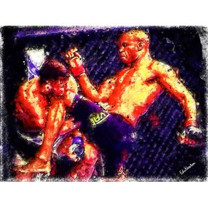 UFC ANDERSON SILVA VS MICHAEL BISPING - PINTURA A ÓLEO