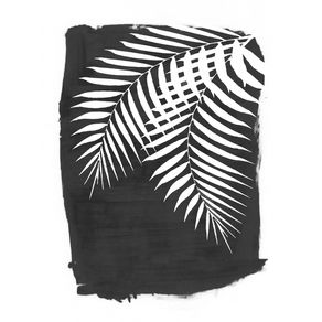 PALM LEAVES SILHOUETTE ON BLACK PAINT