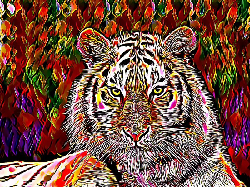 Tigre em PRINTS - Animais - Animais 2 120 X 90 CM – urbanarts