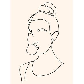 BUBBLE GUM GIRL-LINE DRAWING 3