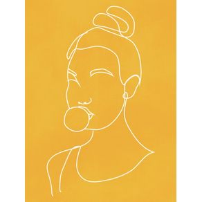 BUBBLE GUM GIRL-LINE DRAWING 2