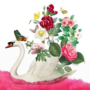 SWAN WITH FLOWERS