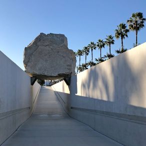 LEVITATED MASS AND PALM TREES - LOS ANGELES