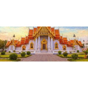 EFEITO PINTURA - VISTA DE CENA DE TEMPLO DA TAILÂNDIA